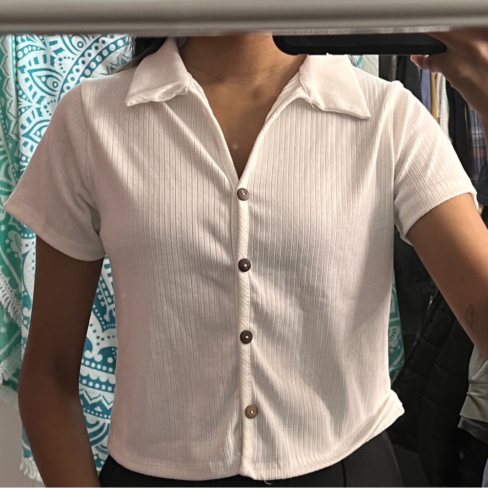 White Collar Top